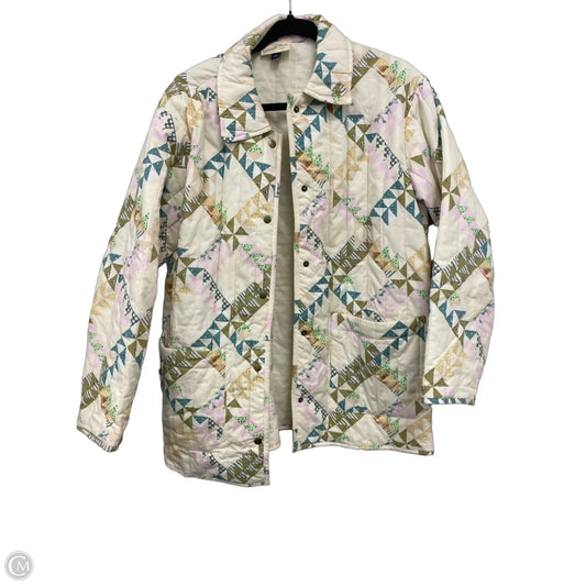 Jacket Puffer & Quilted By Universal Thread In Cream & Green, Size: M