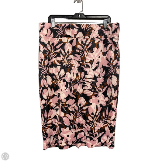 Skirt Midi By Eloquii In Grey & Pink, Size: 16