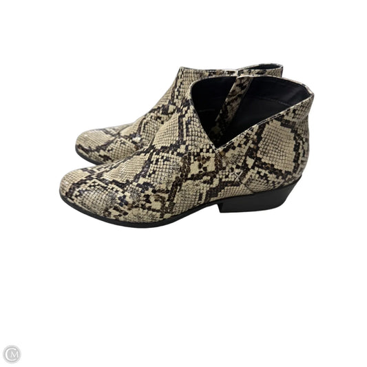 Boots Ankle Heels By Aerosoles In Black & Cream, Size: 7.5