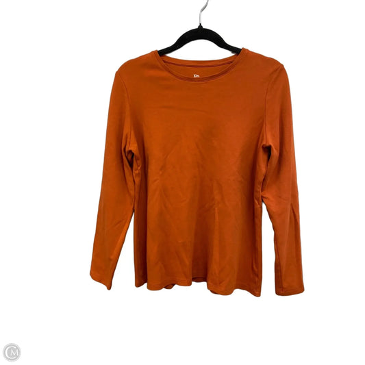Top Long Sleeve By Kim Rogers In Orange, Size: M
