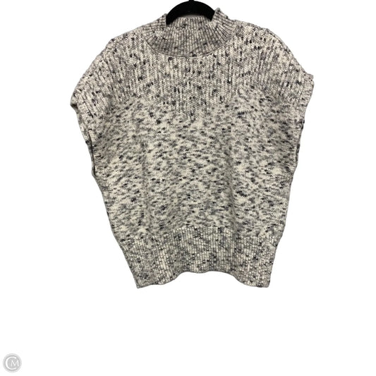 Sweater Short Sleeve By Loft In Cream & Grey, Size: Xl