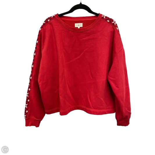 Sweatshirt Crewneck By Lou And Grey In Red & White, Size: Xl