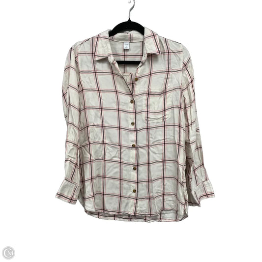 Top Long Sleeve By Old Navy In Cream & Orange, Size: S