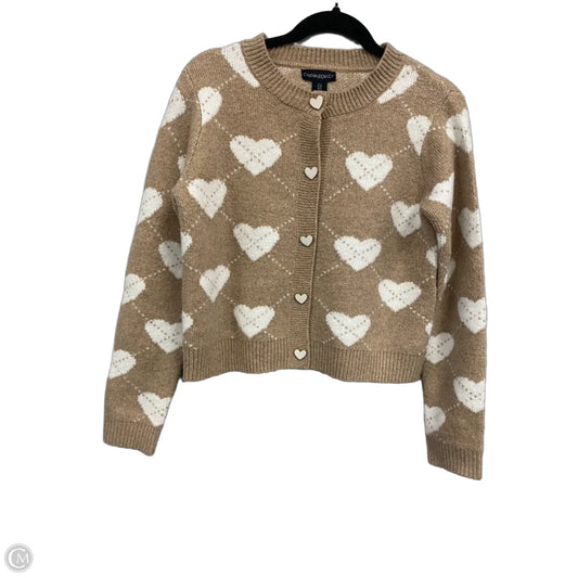 Sweater Cardigan By Cynthia Rowley In Cream & Tan, Size: S