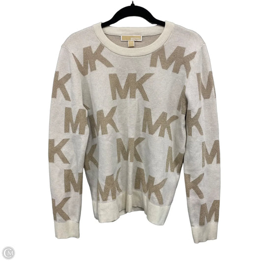 Sweater By Michael By Michael Kors In Gold & White, Size: L