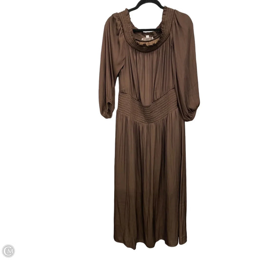 Dress Casual Maxi By Loft In Brown, Size: L