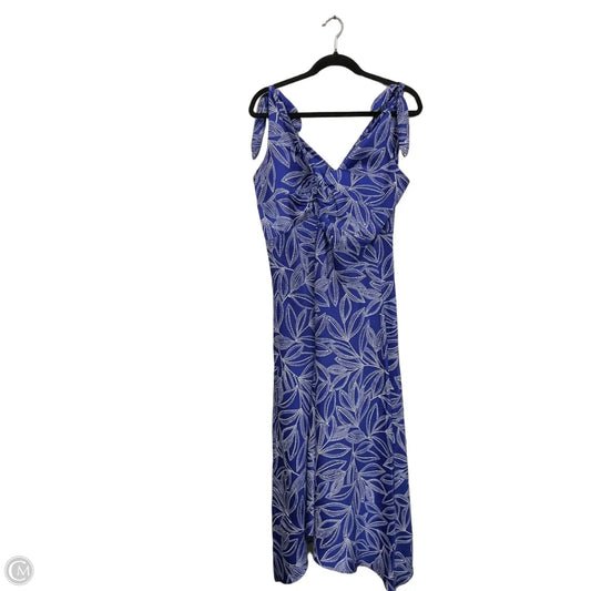 Dress Casual Maxi By Loft In Blue & White, Size: 12