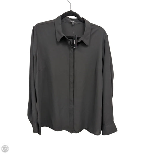 Blouse Long Sleeve By Express In Black, Size: Xl