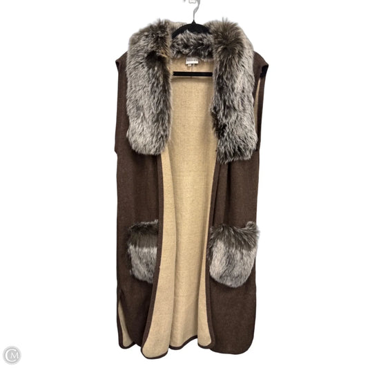 Cardigan By Sioni In Brown & Cream, Size: Xl