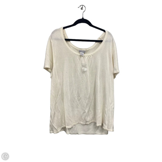 Sweater Short Sleeve By Jessica London In Cream, Size: 4x