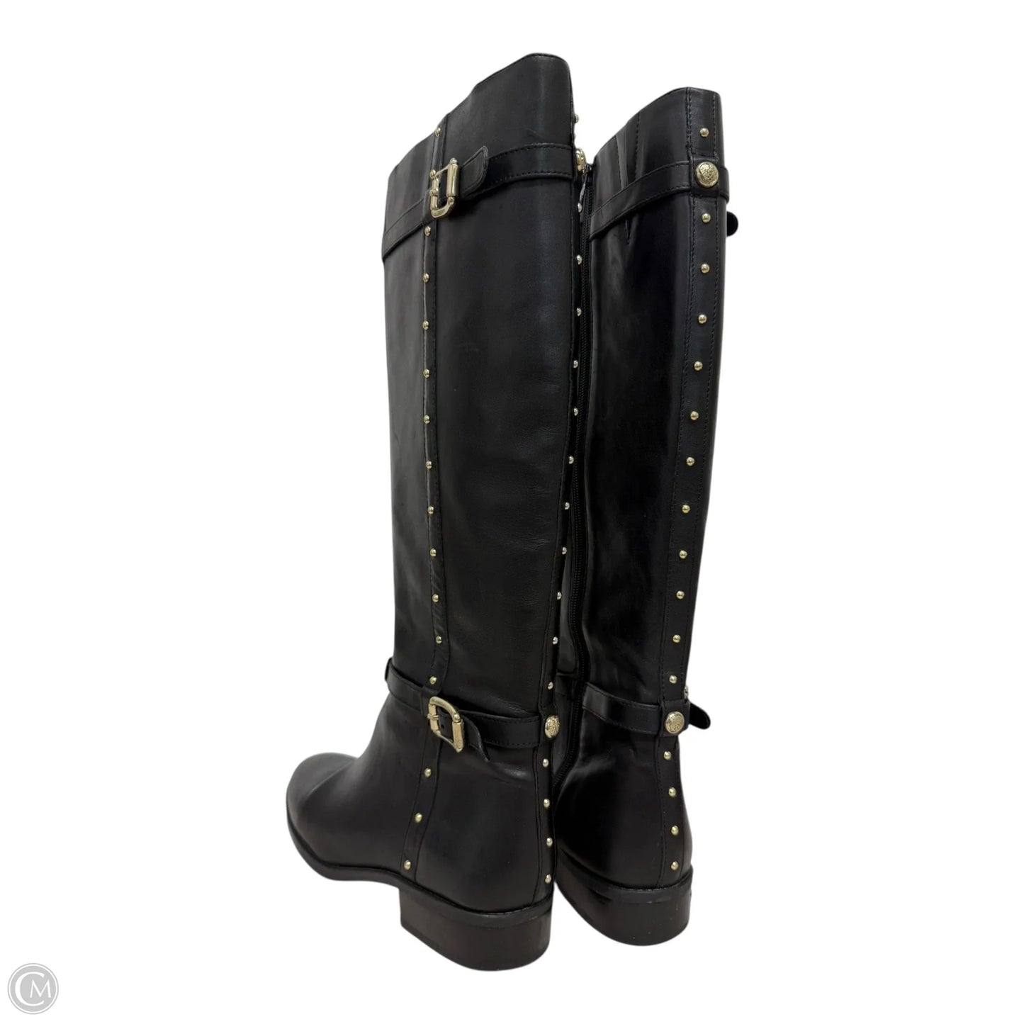 Boots Mid-calf Flats By Vince Camuto In Black & Gold, Size: 10