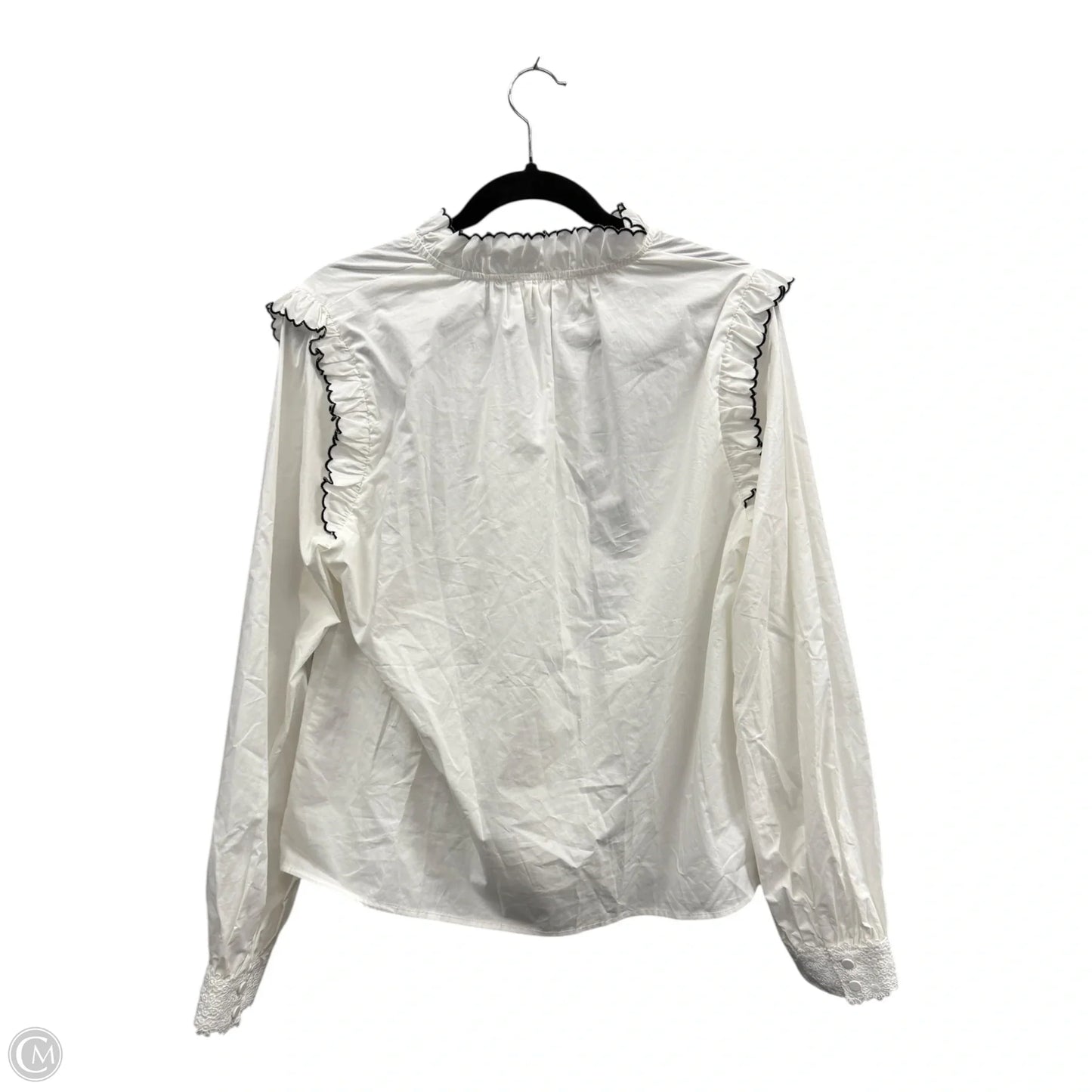 Blouse Long Sleeve By Fate In Black & White, Size: L