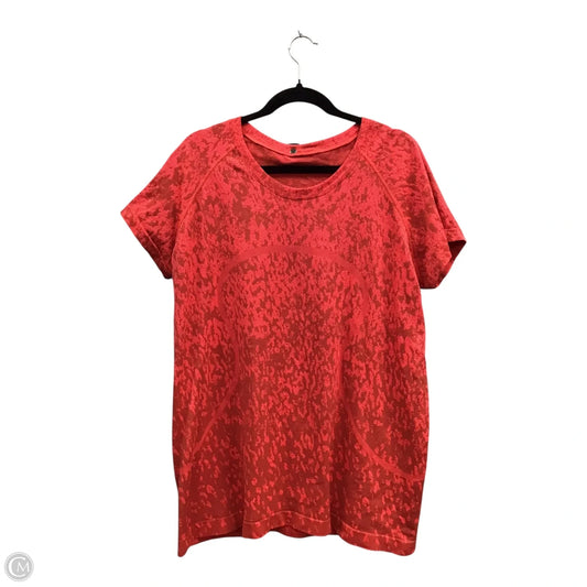 Athletic Top Short Sleeve By Lululemon In Red, Size: 2x