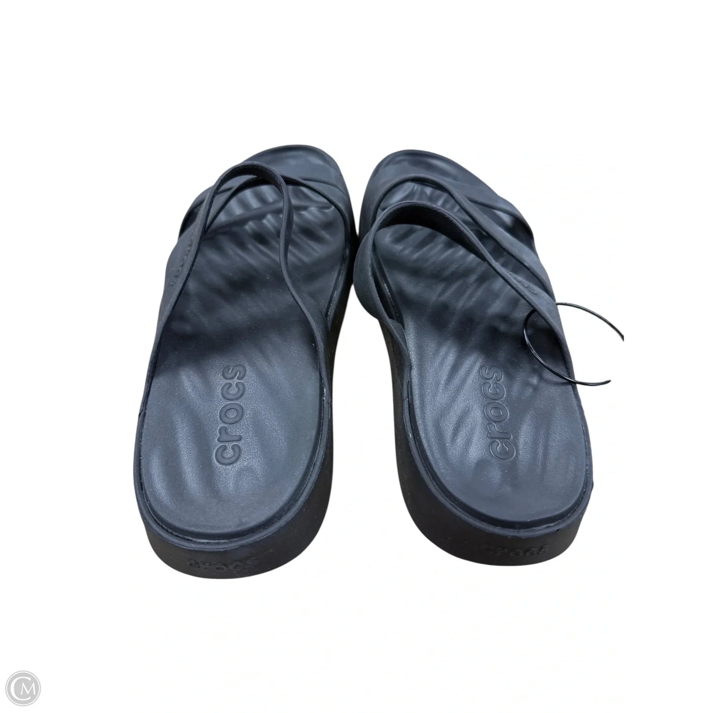 Sandals Flats By Crocs In Black, Size: 10