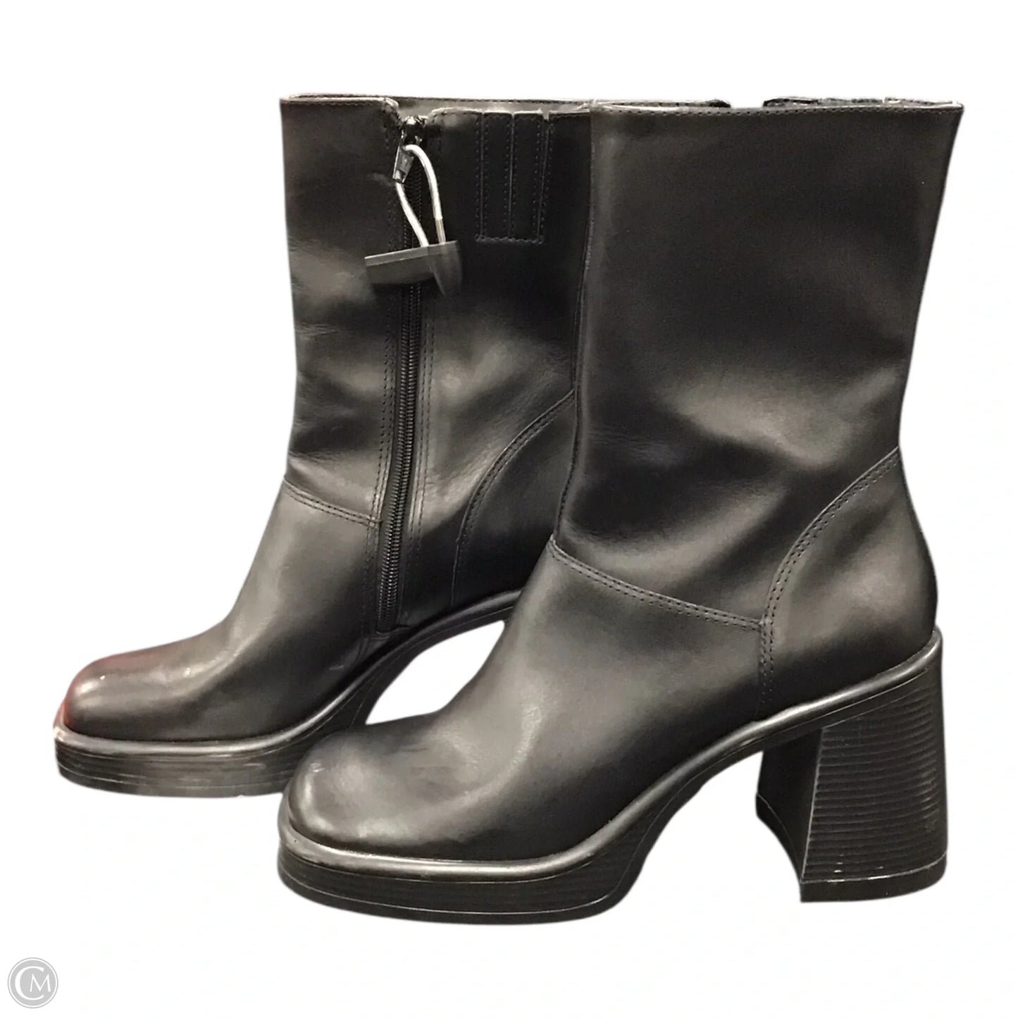 Boots Ankle Heels By Steve Madden In Black, Size: 9.5