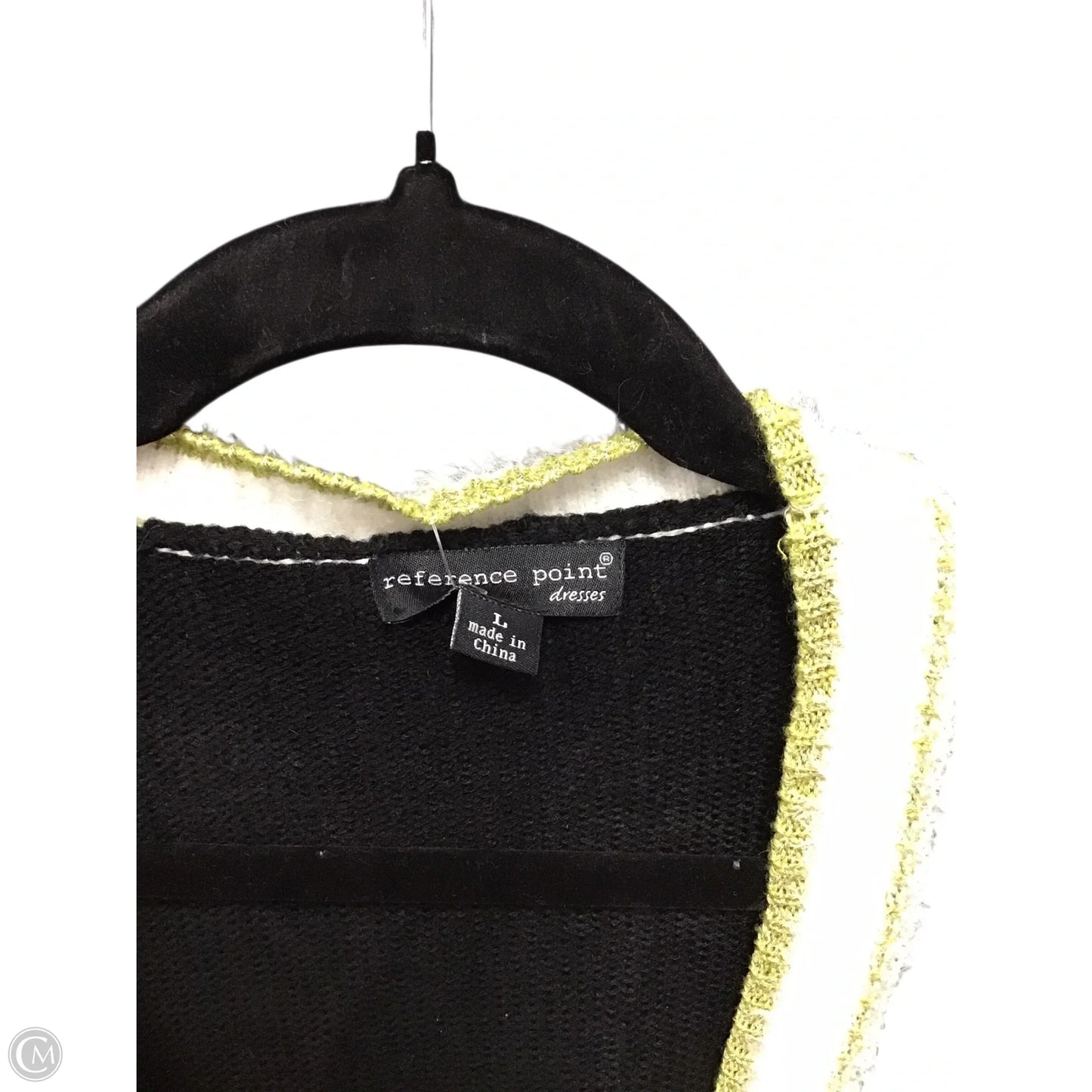 Cardigan By Reference Point In Black & White, Size: L