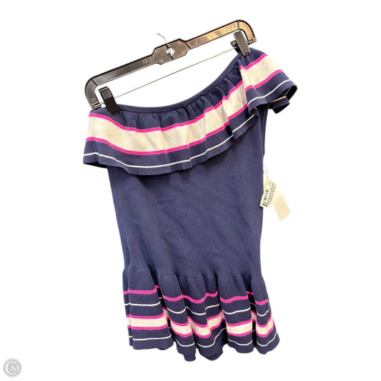 Top Short Sleeve Designer By Lilly Pulitzer In Blue & Pink, Size: L