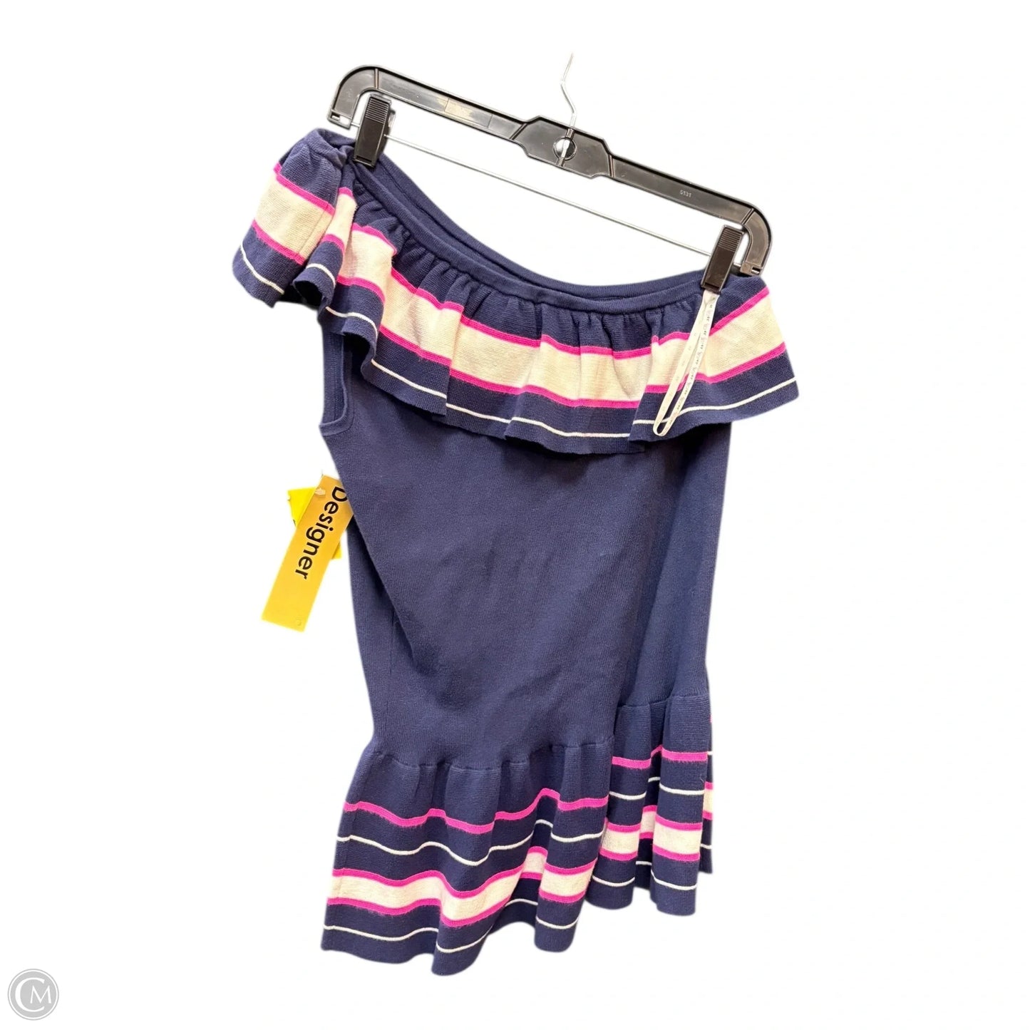 Top Short Sleeve Designer By Lilly Pulitzer In Blue & Pink, Size: L