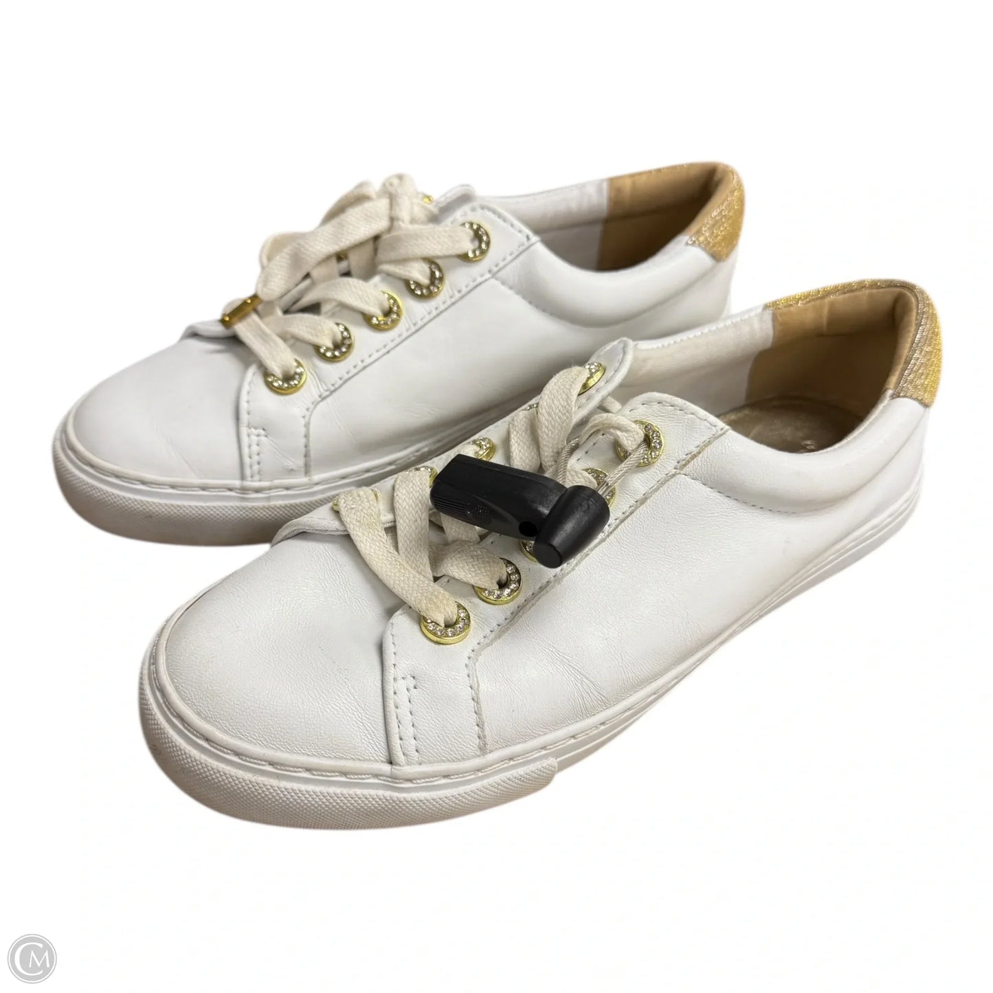 Shoes Designer By Lilly Pulitzer In Gold & White, Size: 7.5