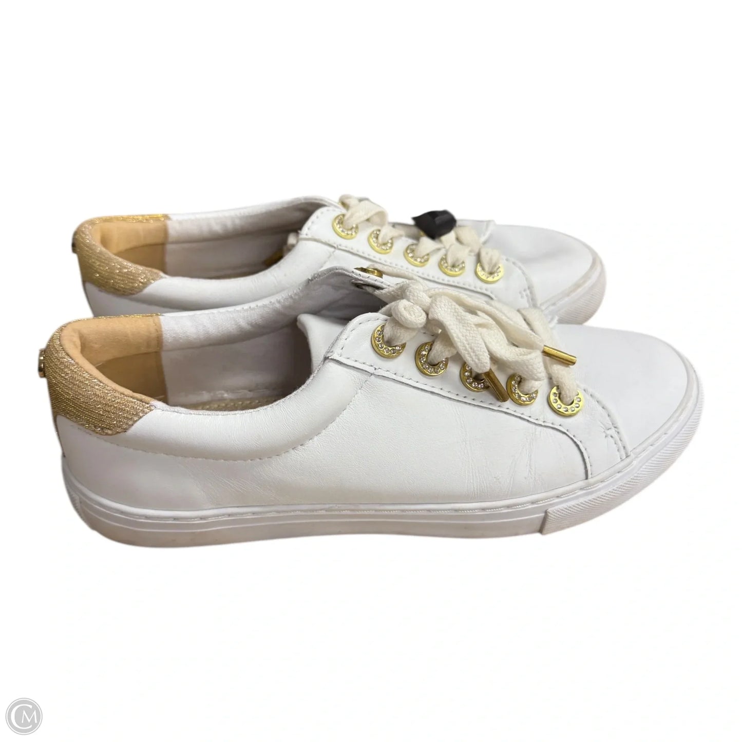 Shoes Designer By Lilly Pulitzer In Gold & White, Size: 7.5