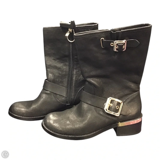 Boots Ankle Heels By Vince Camuto In Black & Gold, Size: 7.5