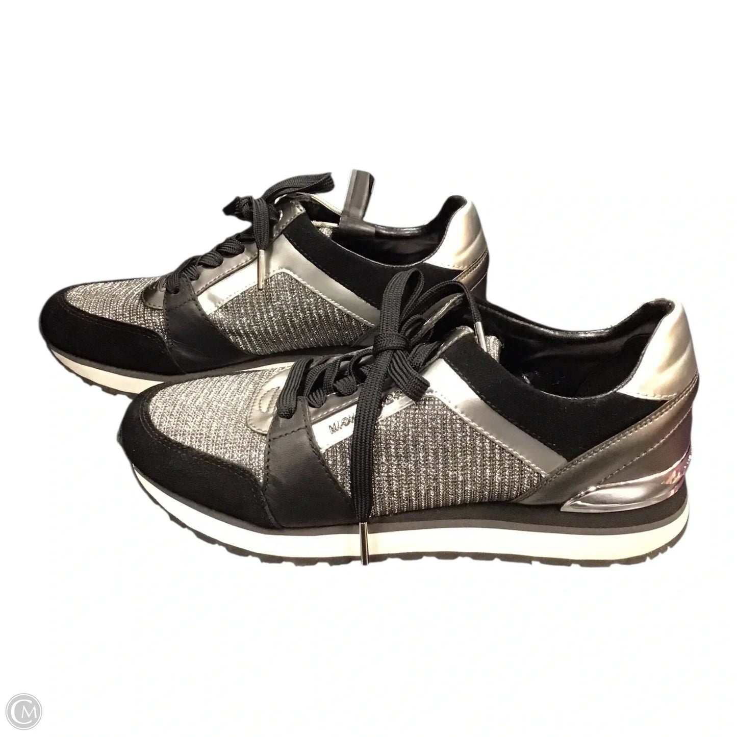 Shoes Sneakers By Michael By Michael Kors In Black & Silver, Size: 7.5