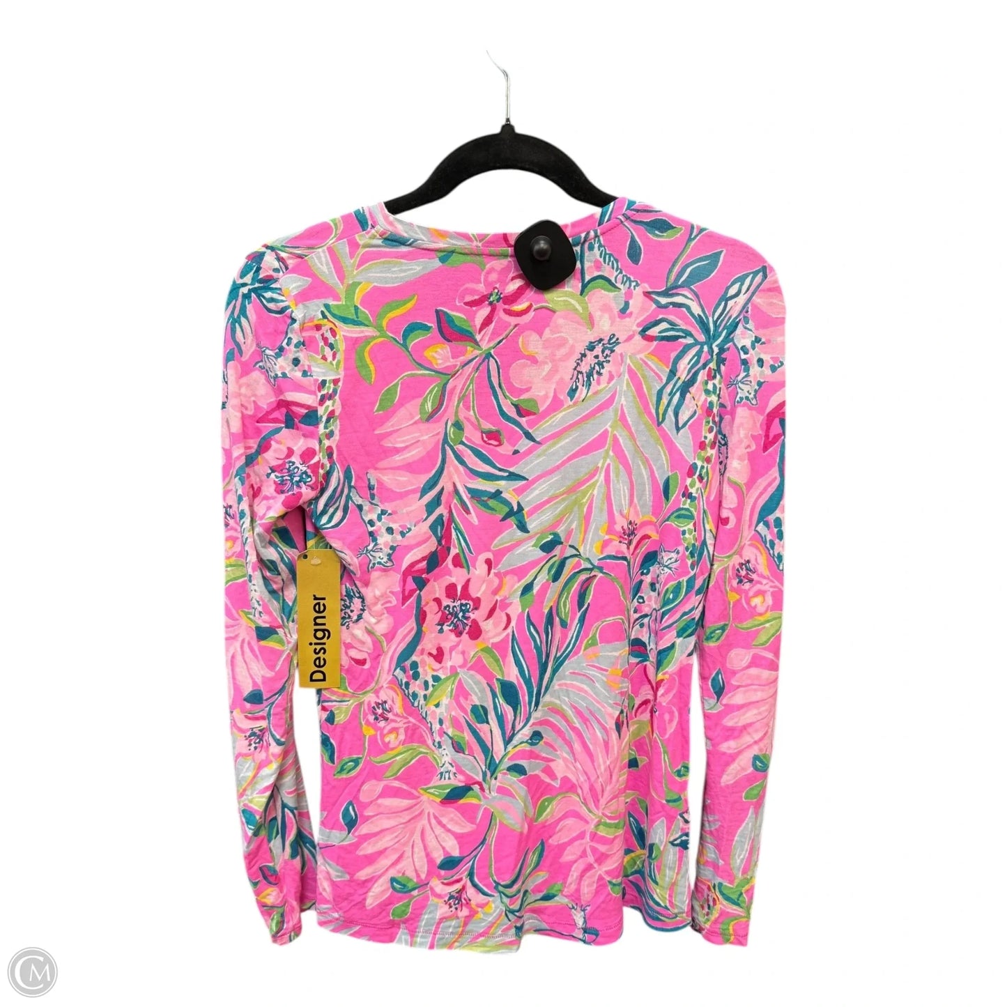 Top 3/4 Sleeve Designer By Lilly Pulitzer In Green & Pink, Size: Xxs