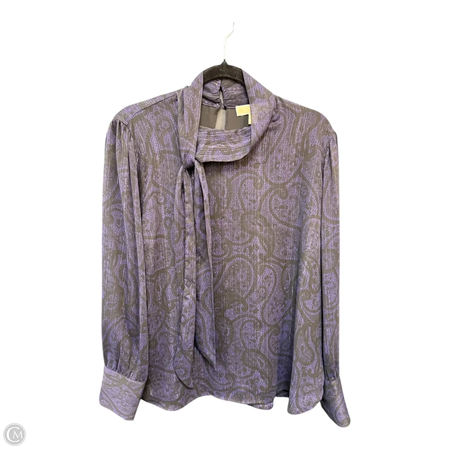 Blouse Long Sleeve By Michael By Michael Kors In Purple, Size: Xl