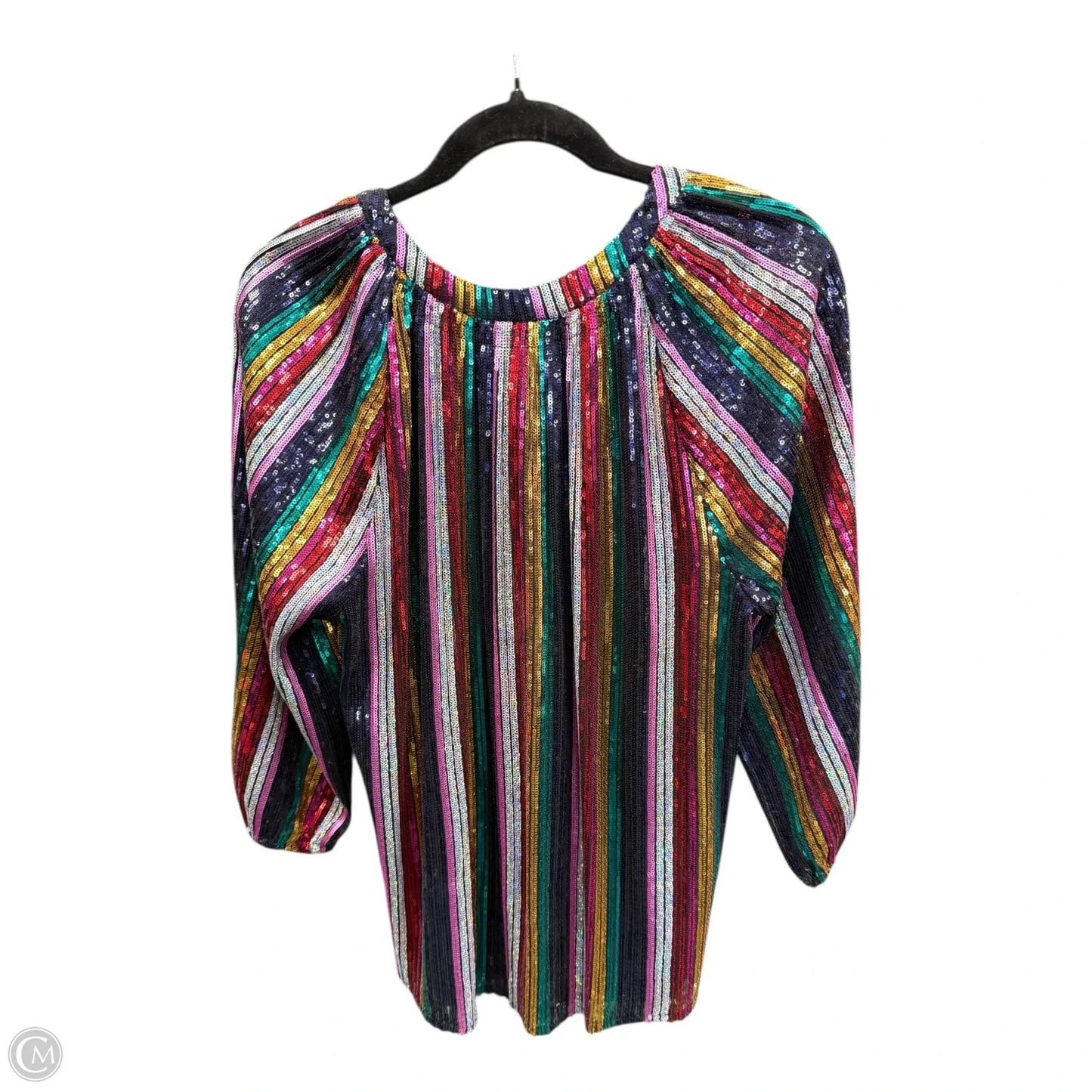 Top Long Sleeve By Crown And Ivy In Rainbow Print, Size: L