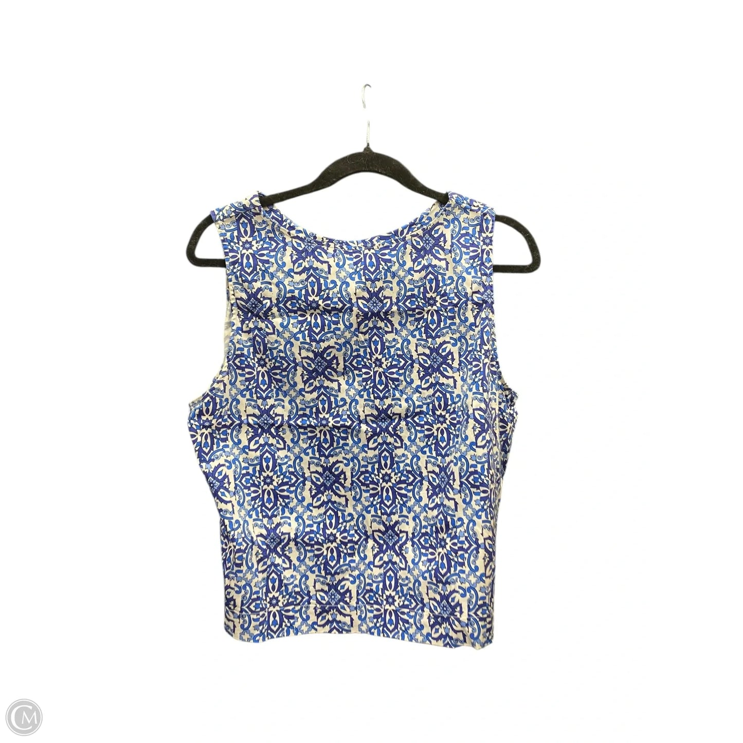 Top Sleeveless Designer By Milly In Blue & White, Size: Xl