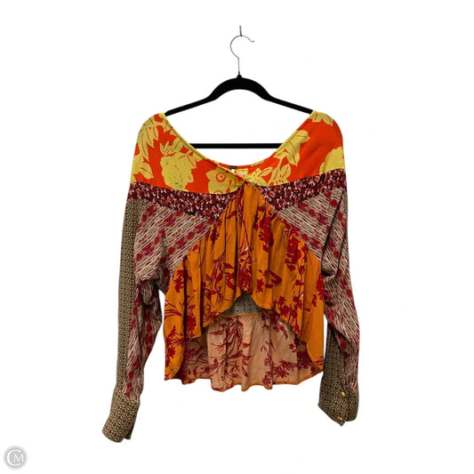 Top Long Sleeve By Free People In Floral Print, Size: M