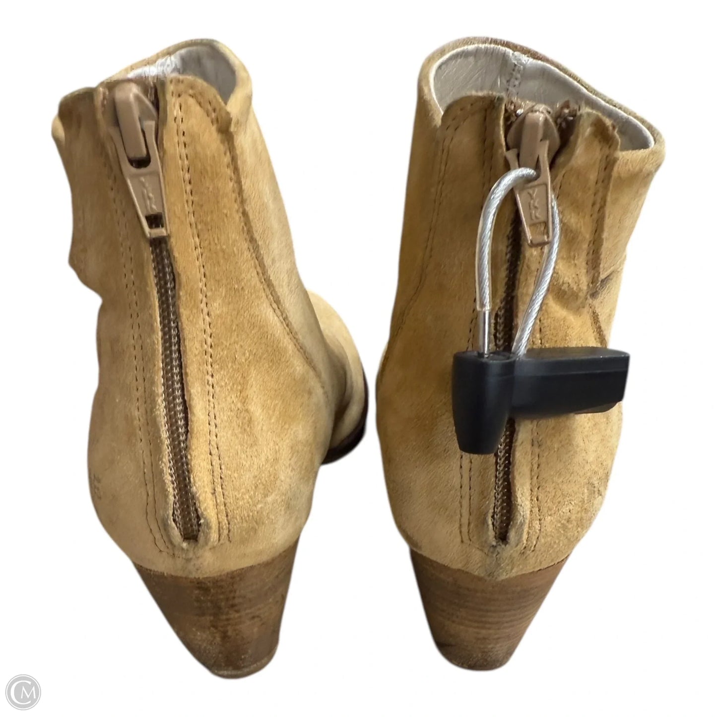 Boots Ankle Heels By Cmb In Tan, Size: 7.5