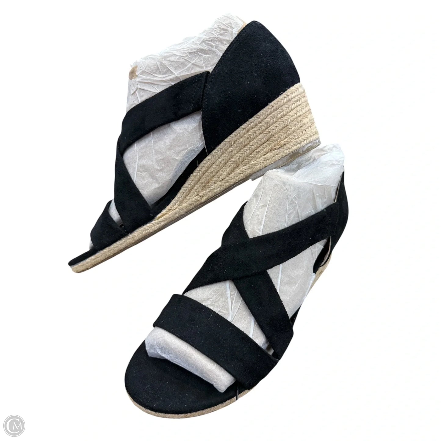 Sandals Heels Wedge By Life Stride In Black, Size: 10