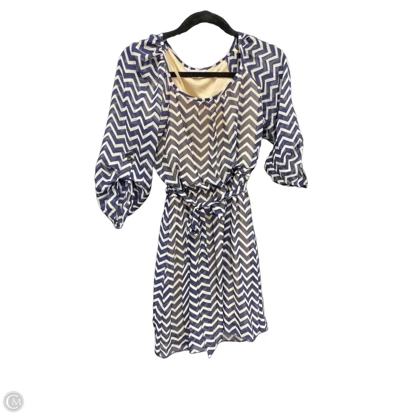 Dress Casual Short By Speechless In Blue & Cream, Size: M