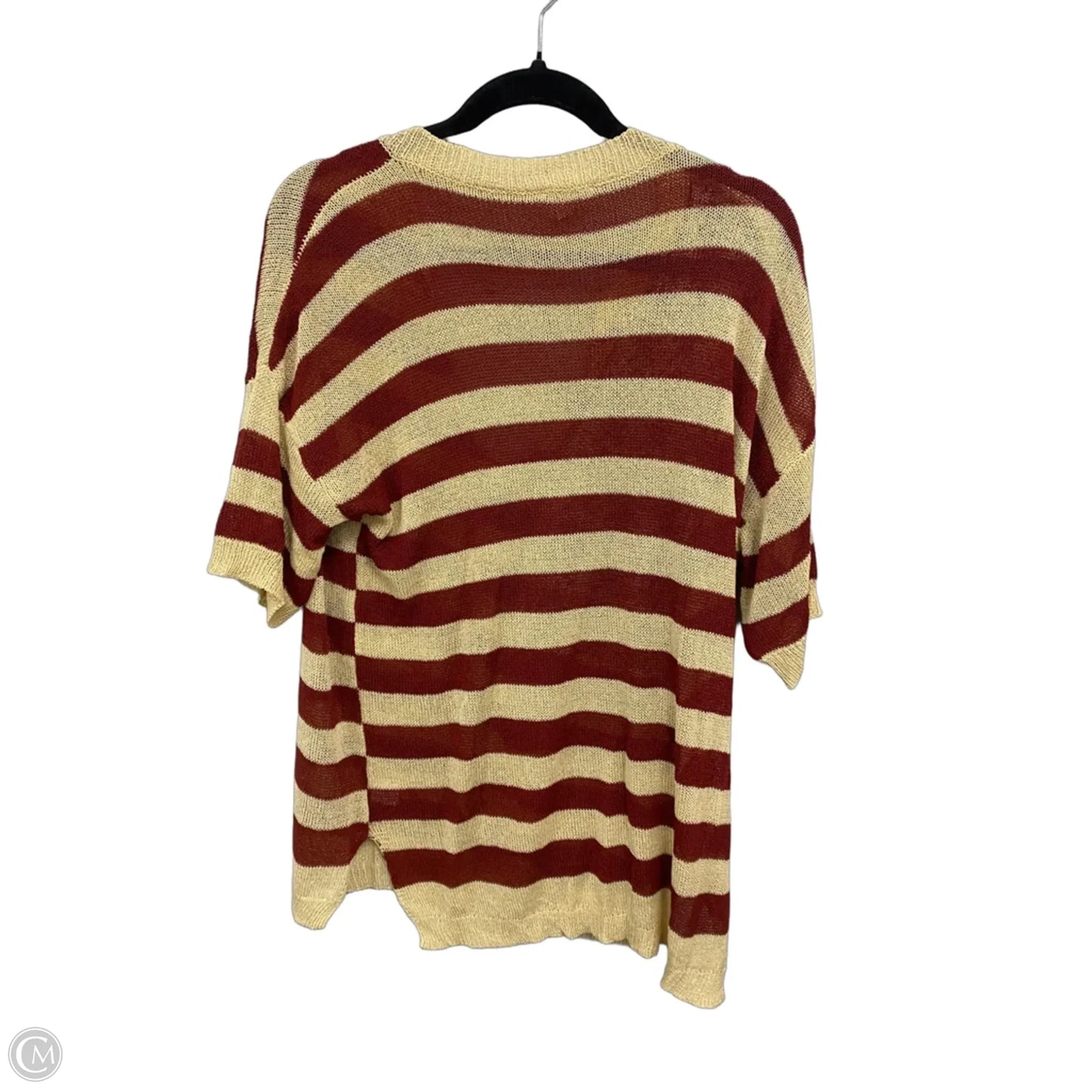 Sweater Short Sleeve By Bibi In Blue & Tan, Size: M