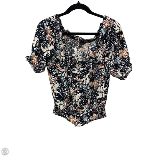 Top Short Sleeve By Ann Taylor In Black & Cream, Size: Xl