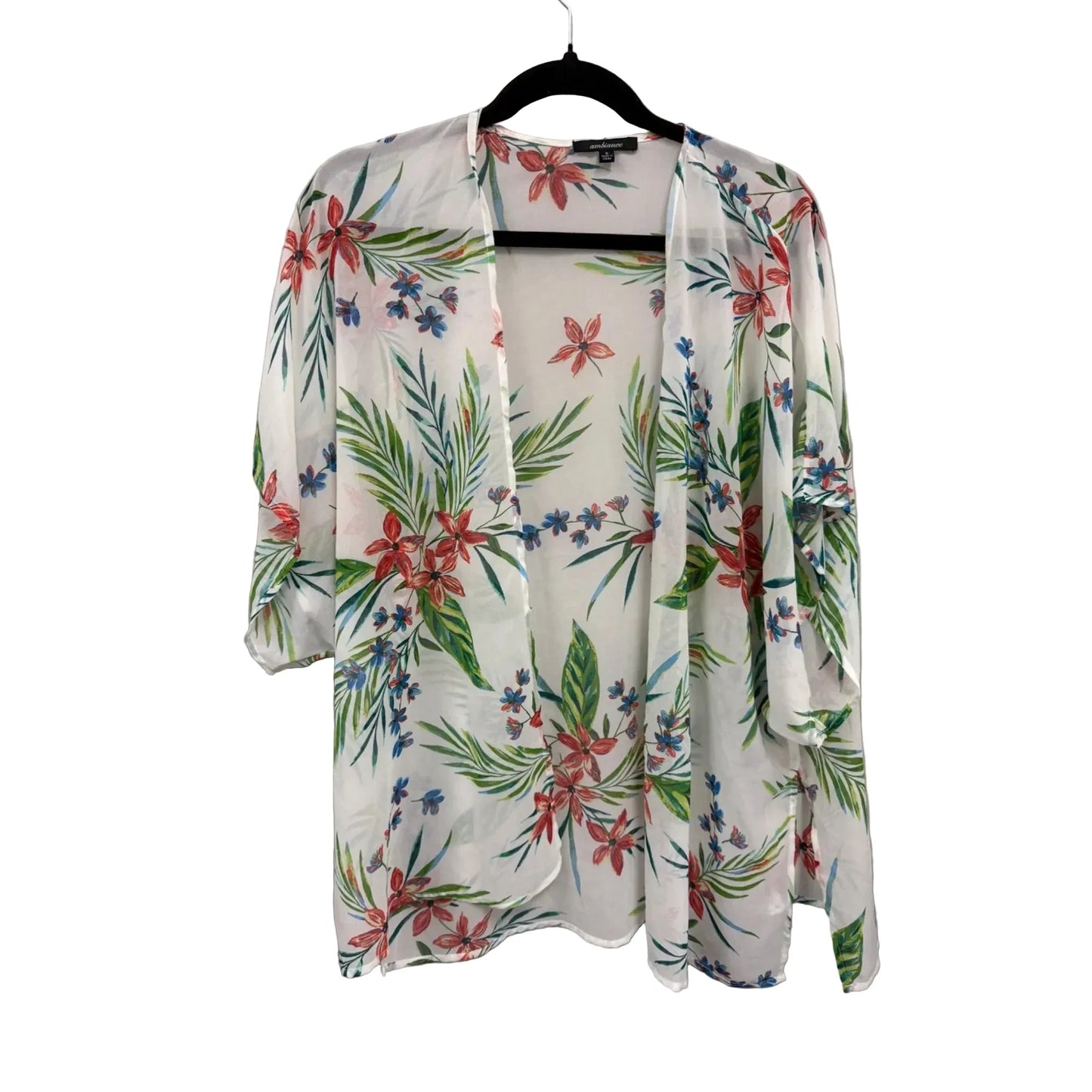 Kimono By Ambiance Apparel In Green & White, Size: S
