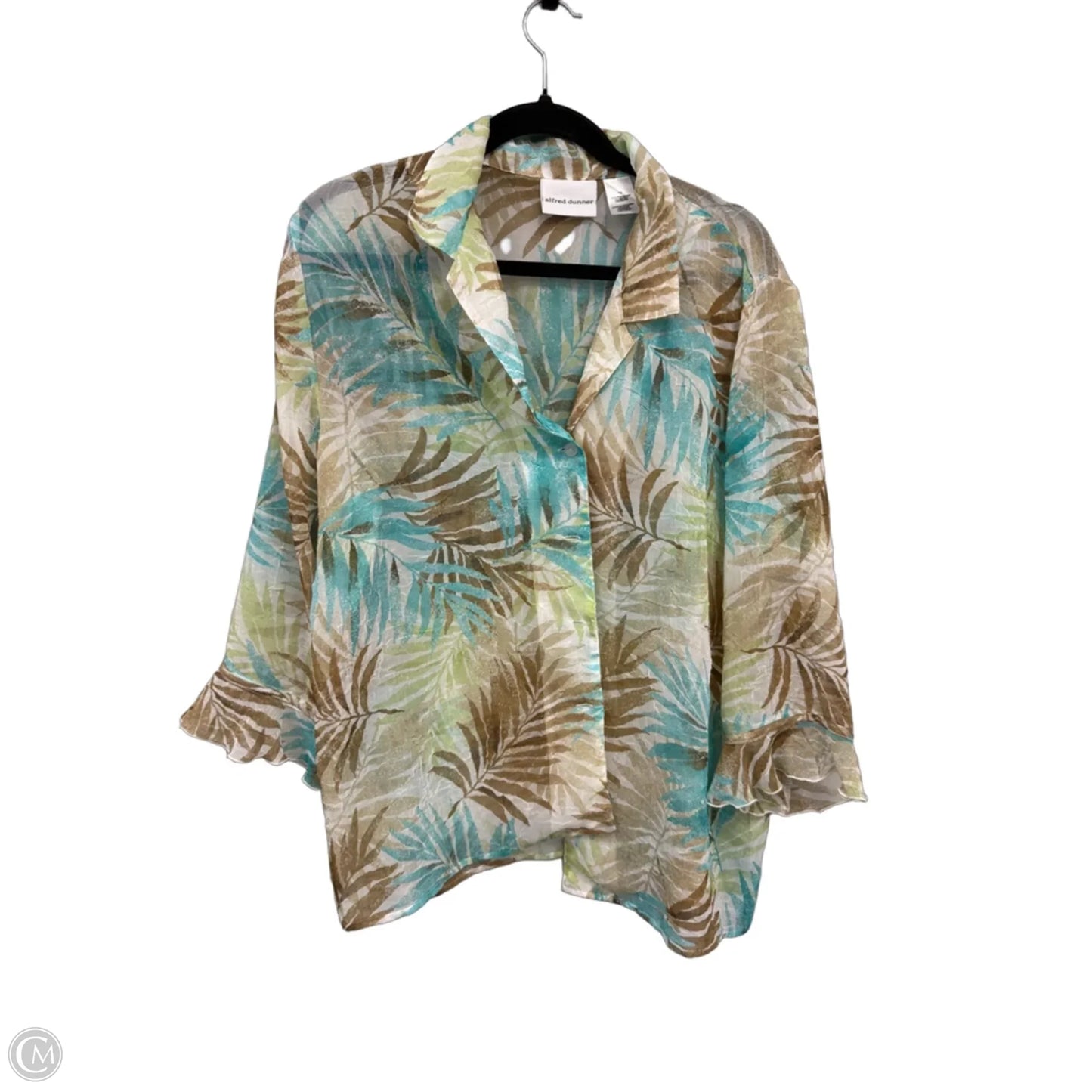 Swimwear Coverup By Alfred Dunner In Blue & Cream, Size: 12