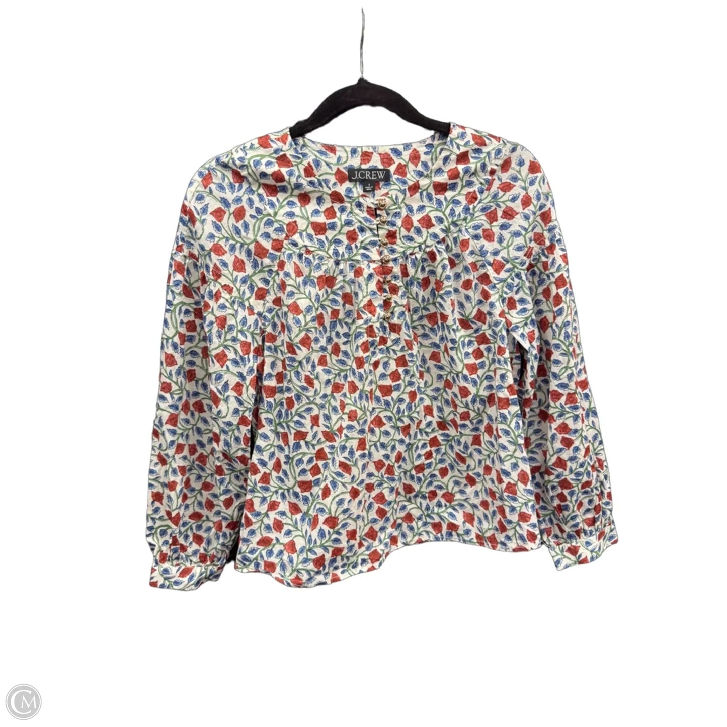 Top Long Sleeve By J. Crew In Floral Print, Size: S