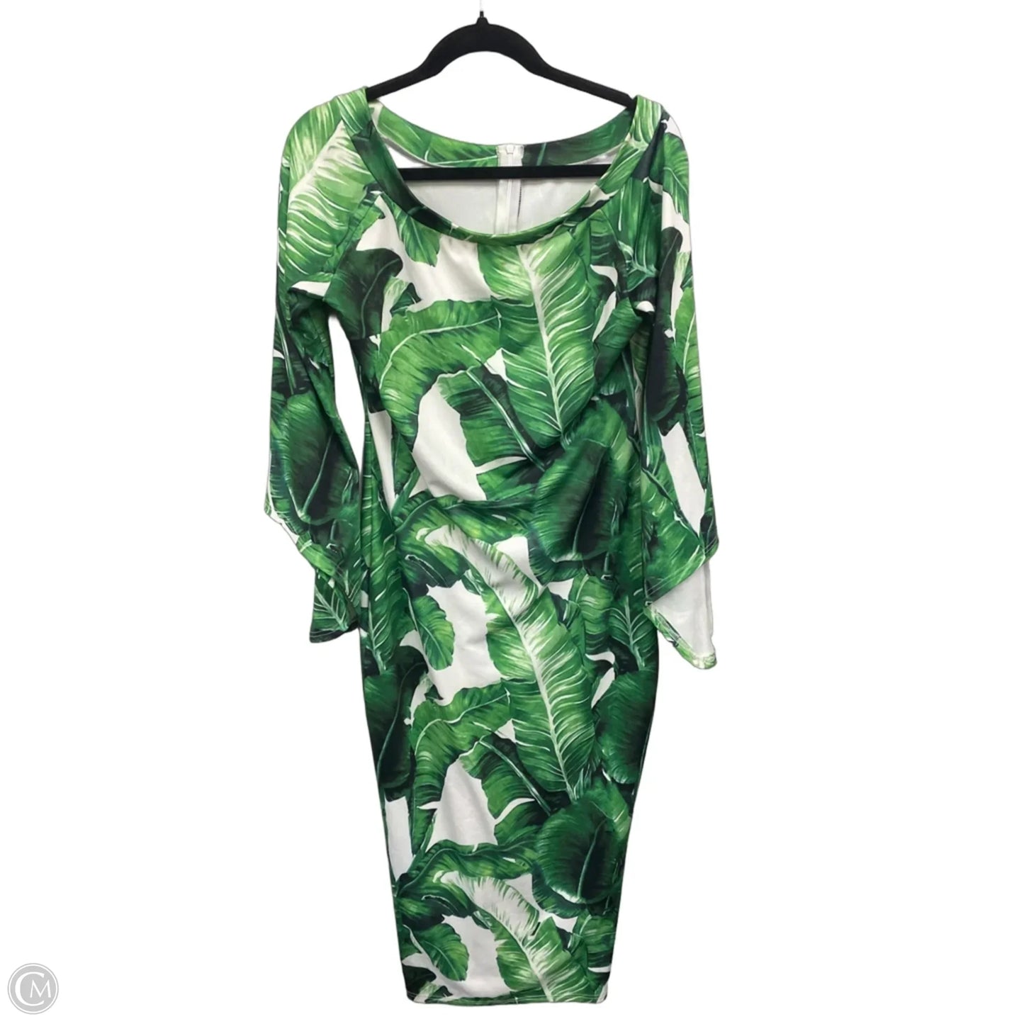 Dress Casual Maxi By Clothes Mentor In Green & White, Size: L
