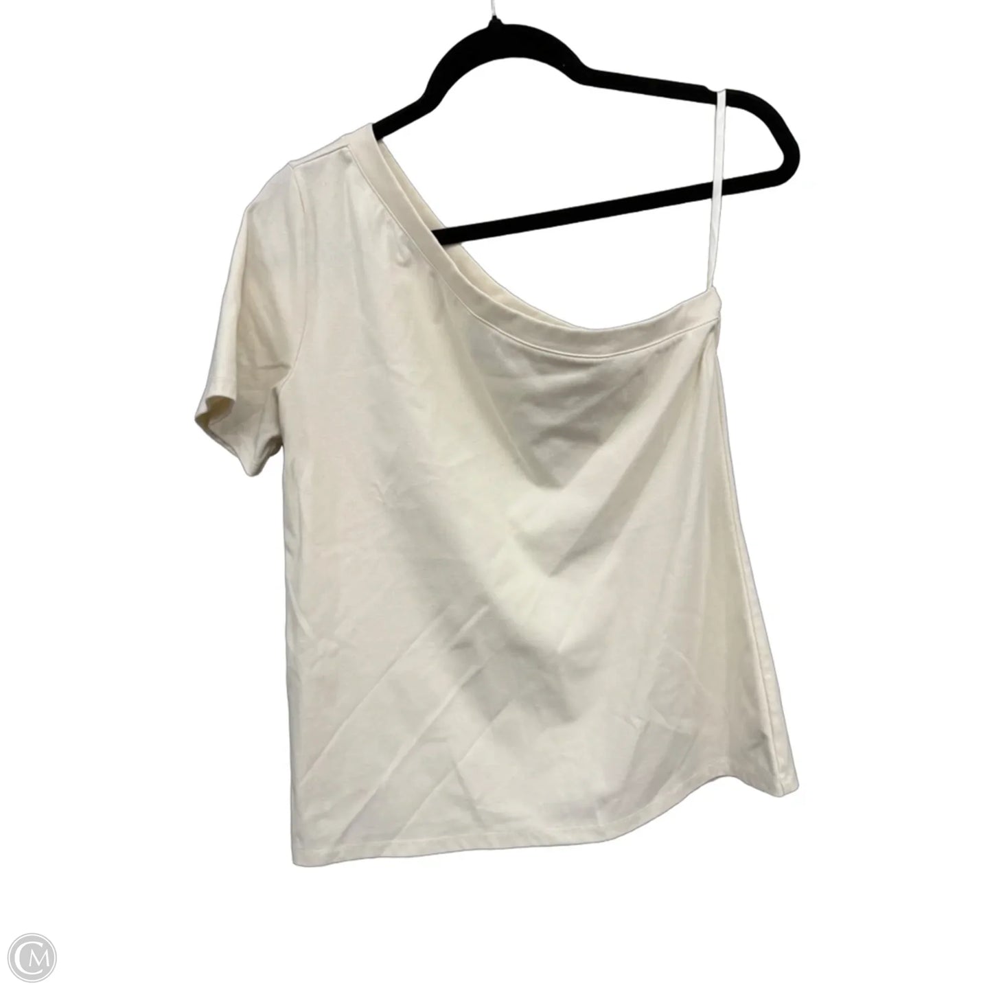 Top Short Sleeve By Ann Taylor In Cream, Size: L