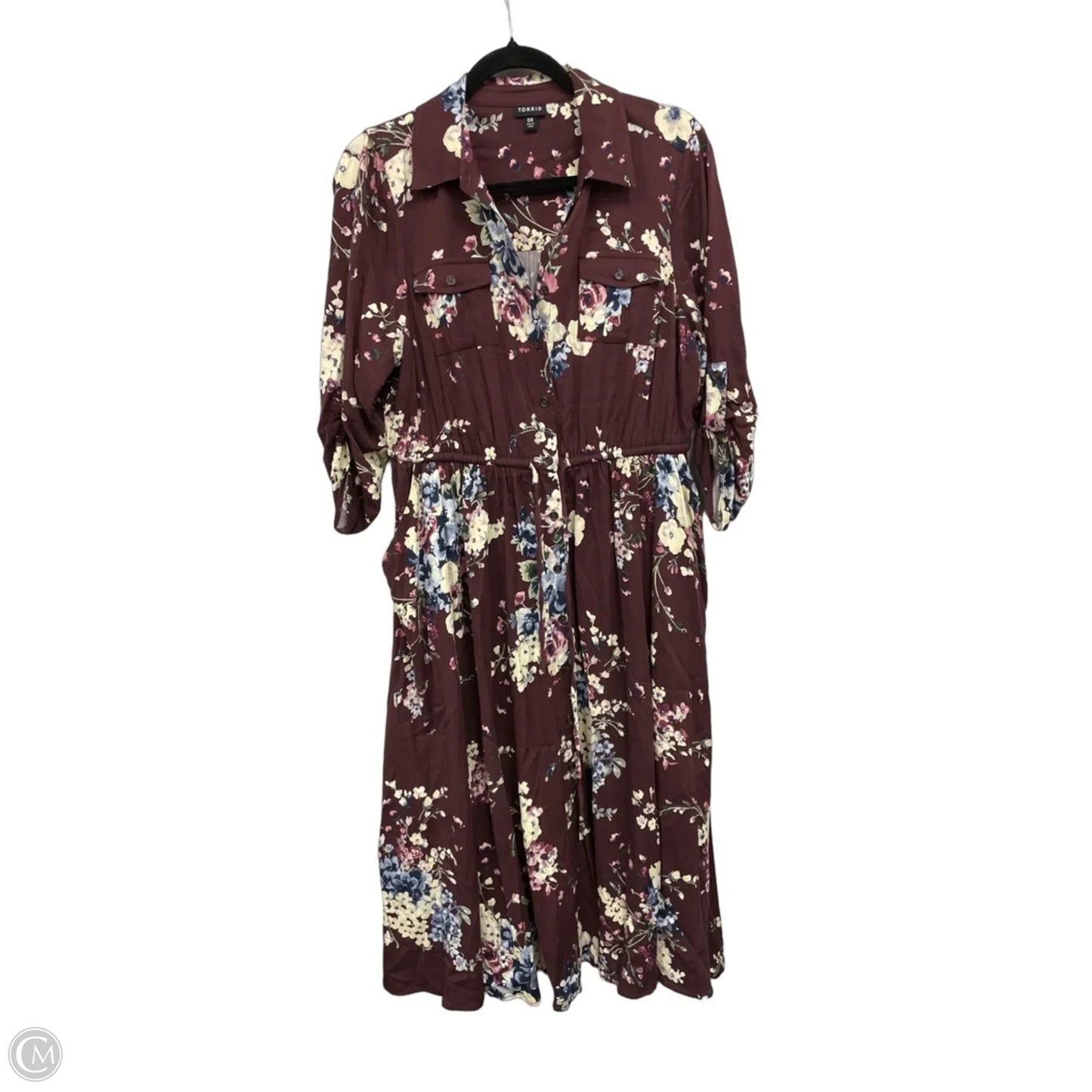 Dress Casual Midi By Torrid In Maroon, Size: L
