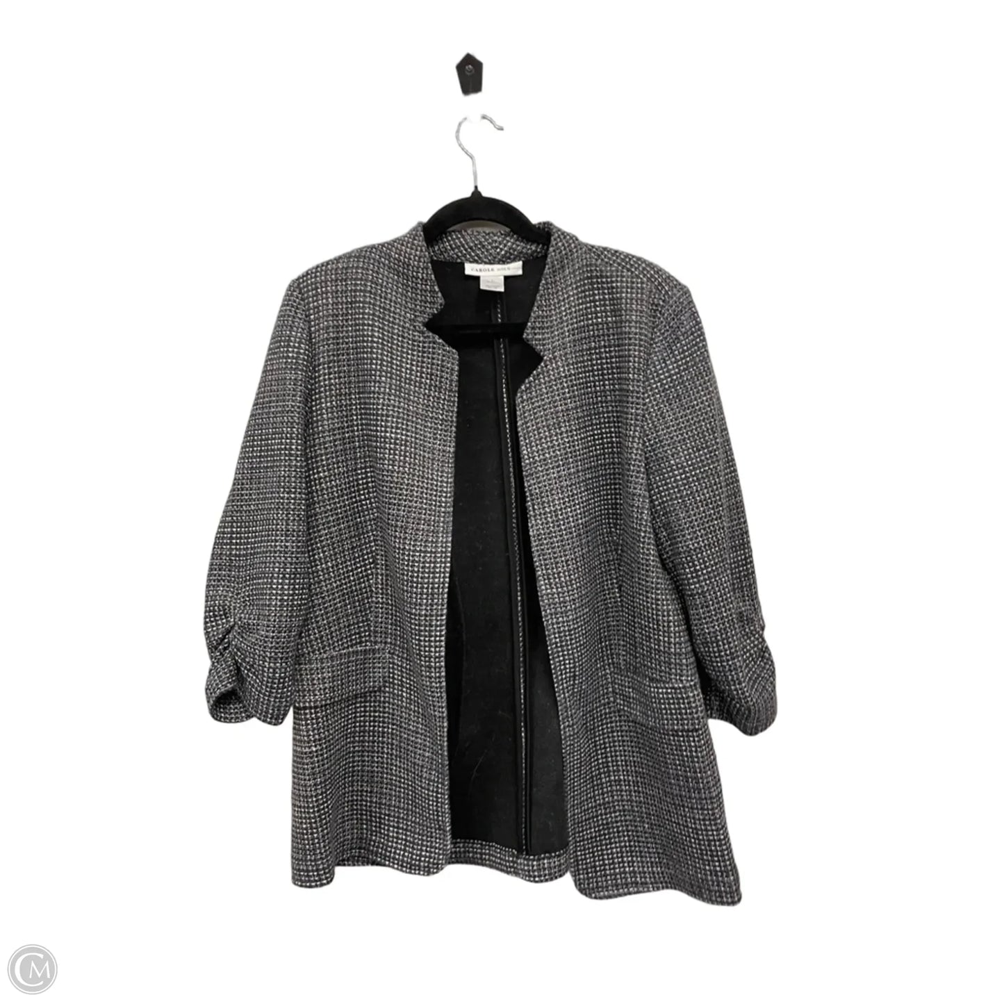 Blouse 3/4 Sleeve By Clothes Mentor In Black & Blue, Size: L