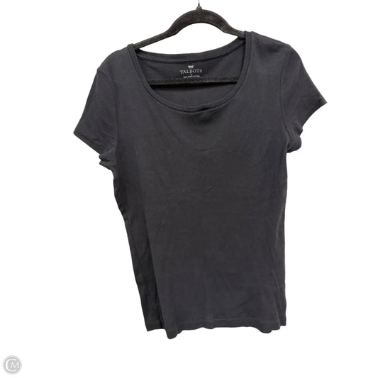 Top Short Sleeve Basic By Talbots In Black, Size: L