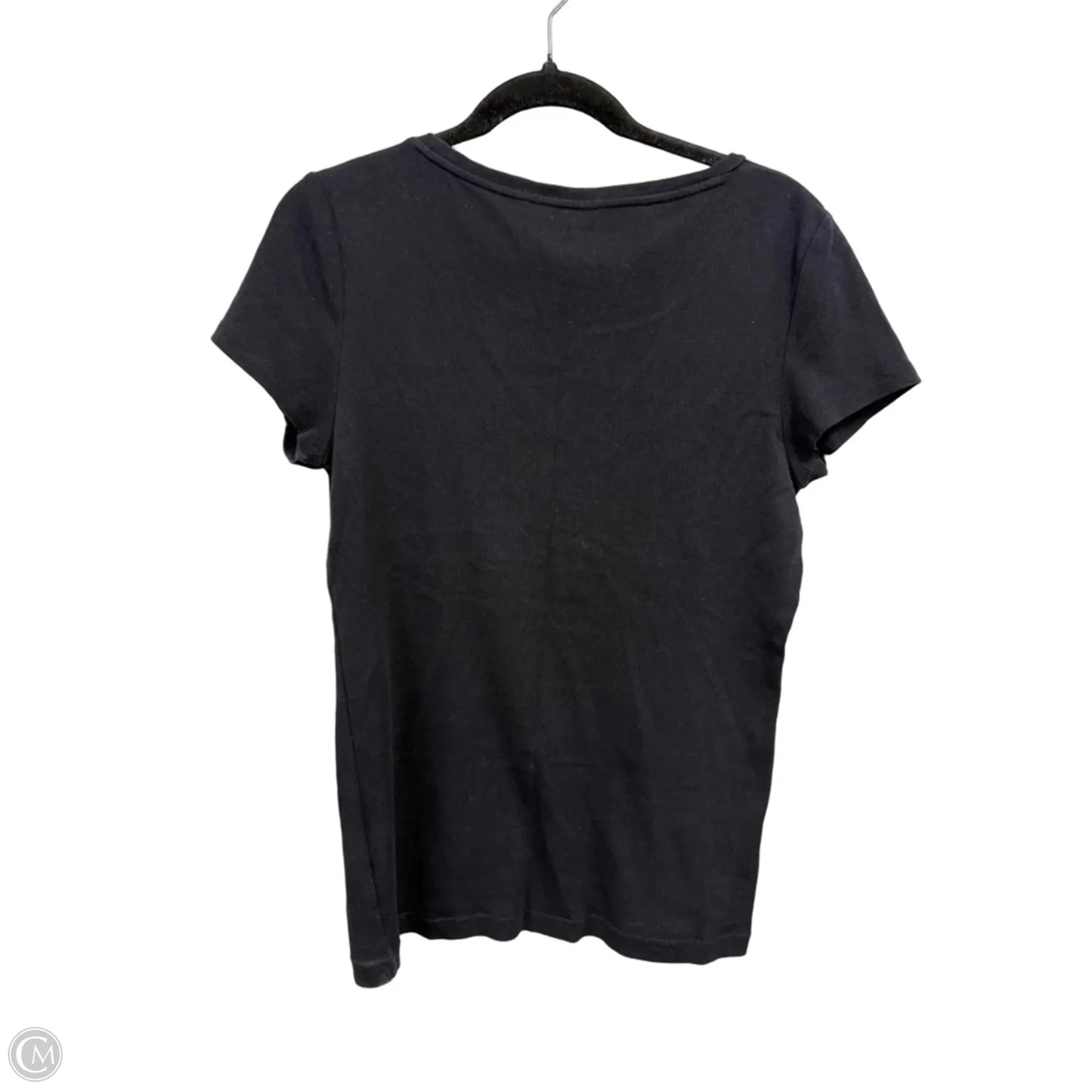 Top Short Sleeve Basic By Talbots In Black, Size: L