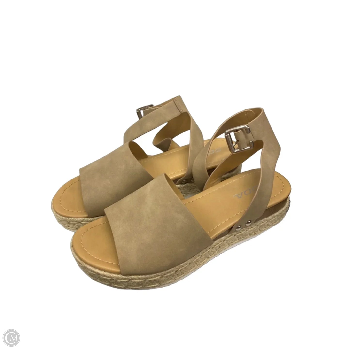 Sandals Heels Platform By Soda In Tan, Size: 9
