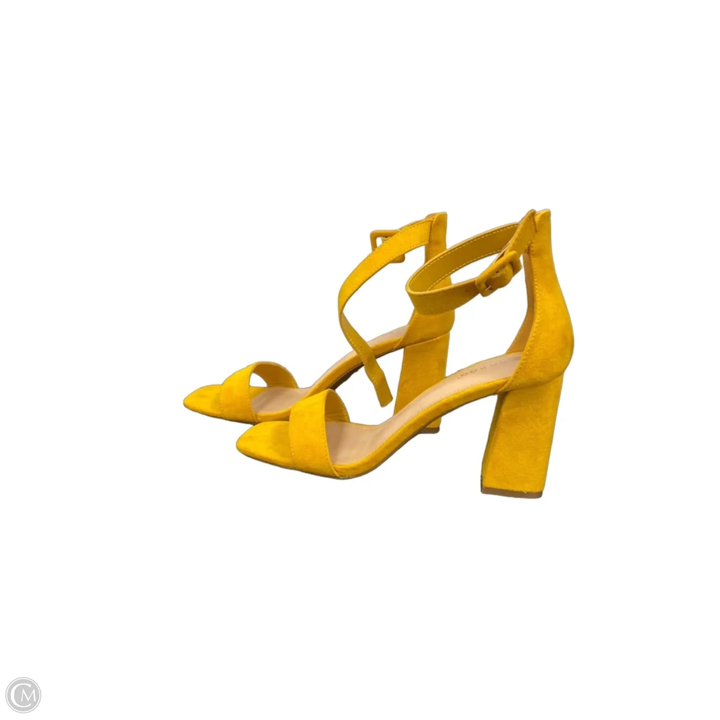 Shoes Heels Block By Bamboo In Yellow, Size: 10