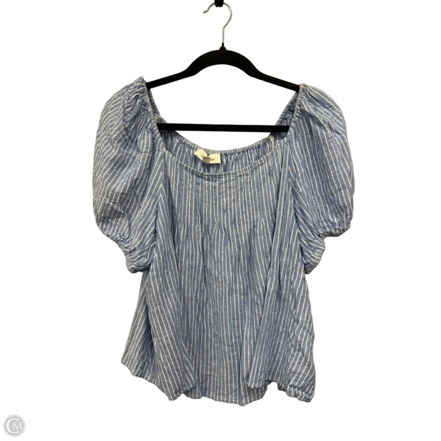 Top Short Sleeve By Clothes Mentor In Blue & White, Size: Xl