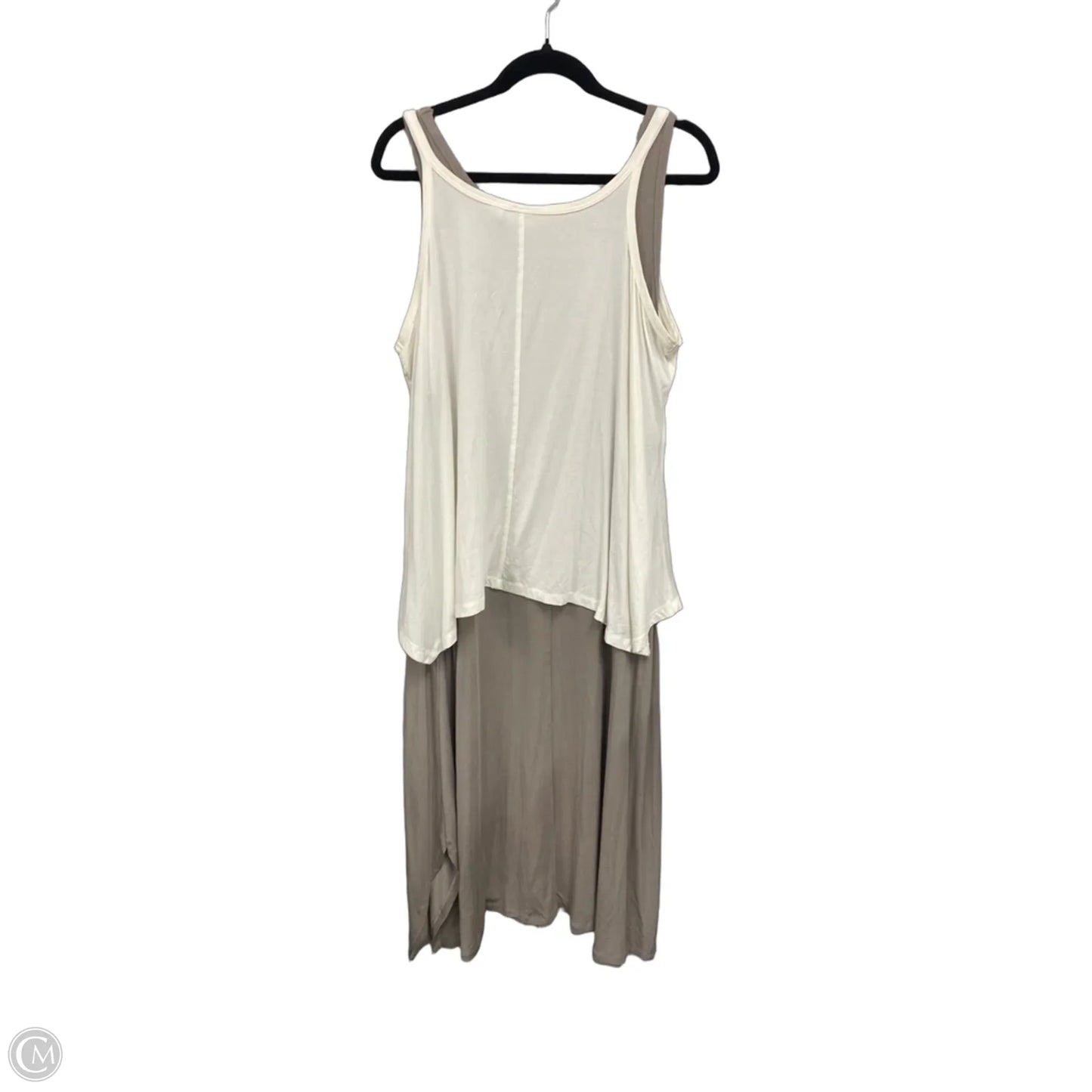 Dress Casual Maxi By Logo In Cream & Tan, Size: 1x