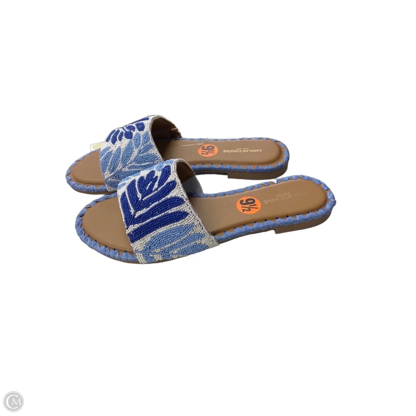 Sandals Flats By Cmc In Blue & White, Size: 9.5